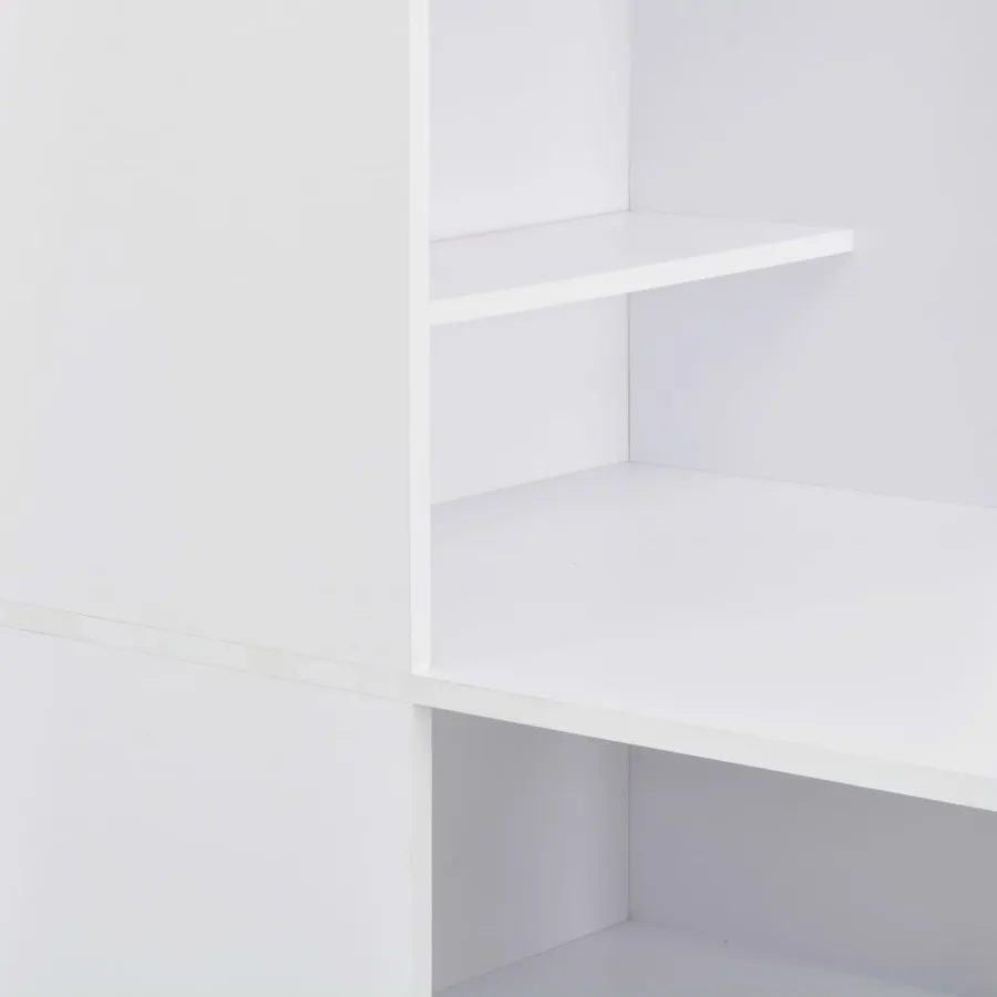 Table de bar avec armoire Blanc 115x59x200 cm - 5