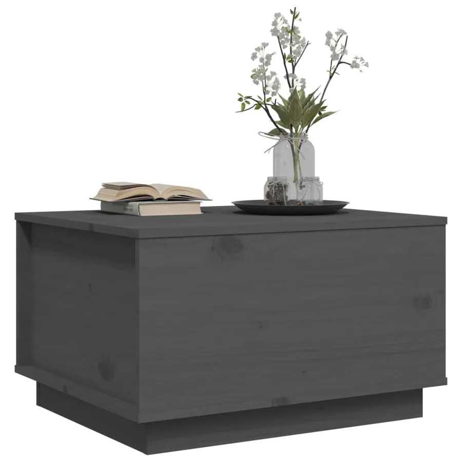 Table basse Gris 60x50x35 cm Bois massif de pin - 4