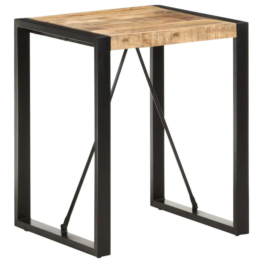 Table à manger 60x60x75 cm Bois de manguier massif brut - 6