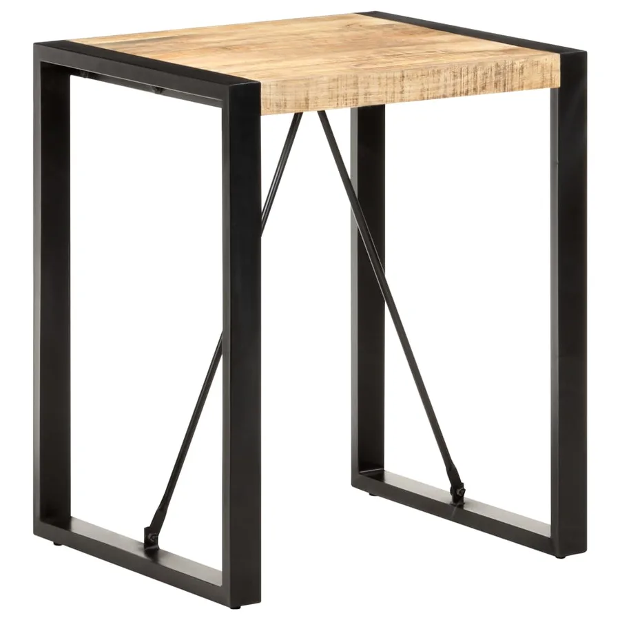 Table à manger 60x60x75 cm Bois de manguier massif brut - 7