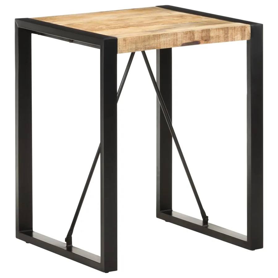 Table à manger 60x60x75 cm Bois de manguier massif brut - 8