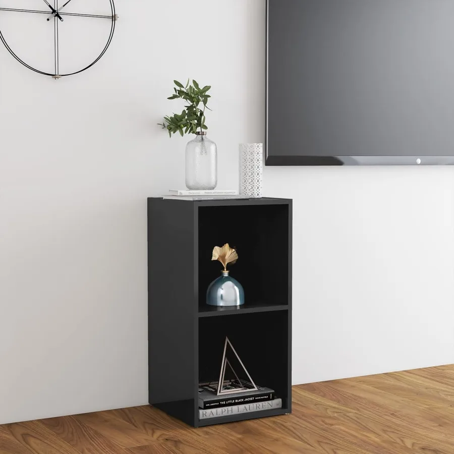 Meuble TV gris brillant 72x35x36,5 cm bois d’ingénierie - 3