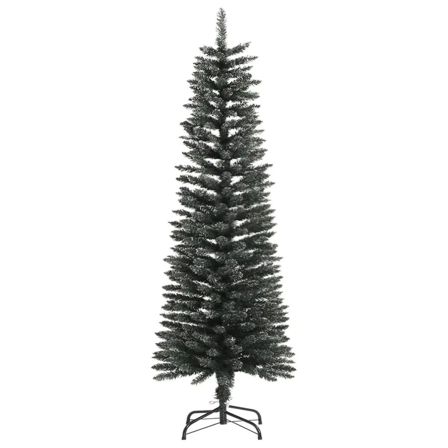 Sapin de Noël artificiel mince avec support Vert 120 cm PVC - 2