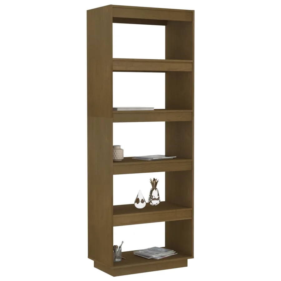 Bibliothèque/Séparateur de pièce Marron miel 60x35x167 cm Pin - 4