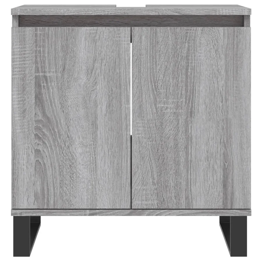 Ensemble d'armoires de salle de bain 3 pcs sonoma gris - 6