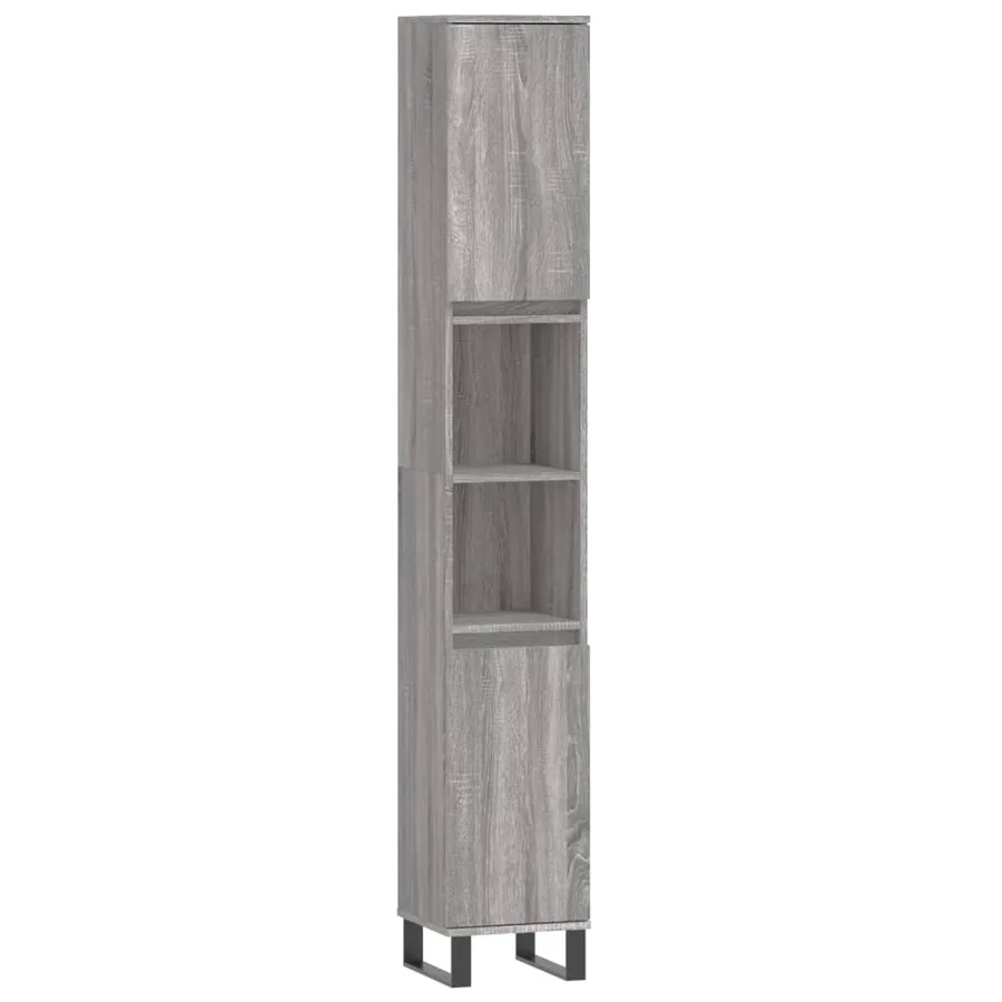 Ensemble d'armoires de salle de bain 3 pcs sonoma gris - 9