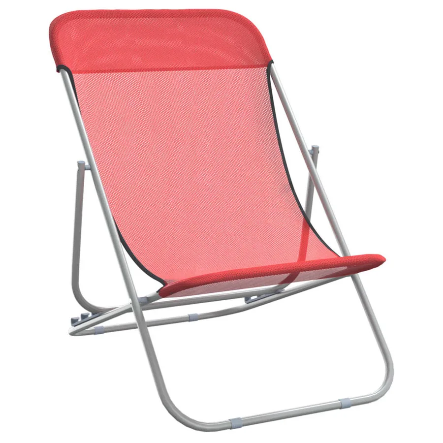 Chaises plage pliantes lot de 2 textilène acier enduit poudre - 3