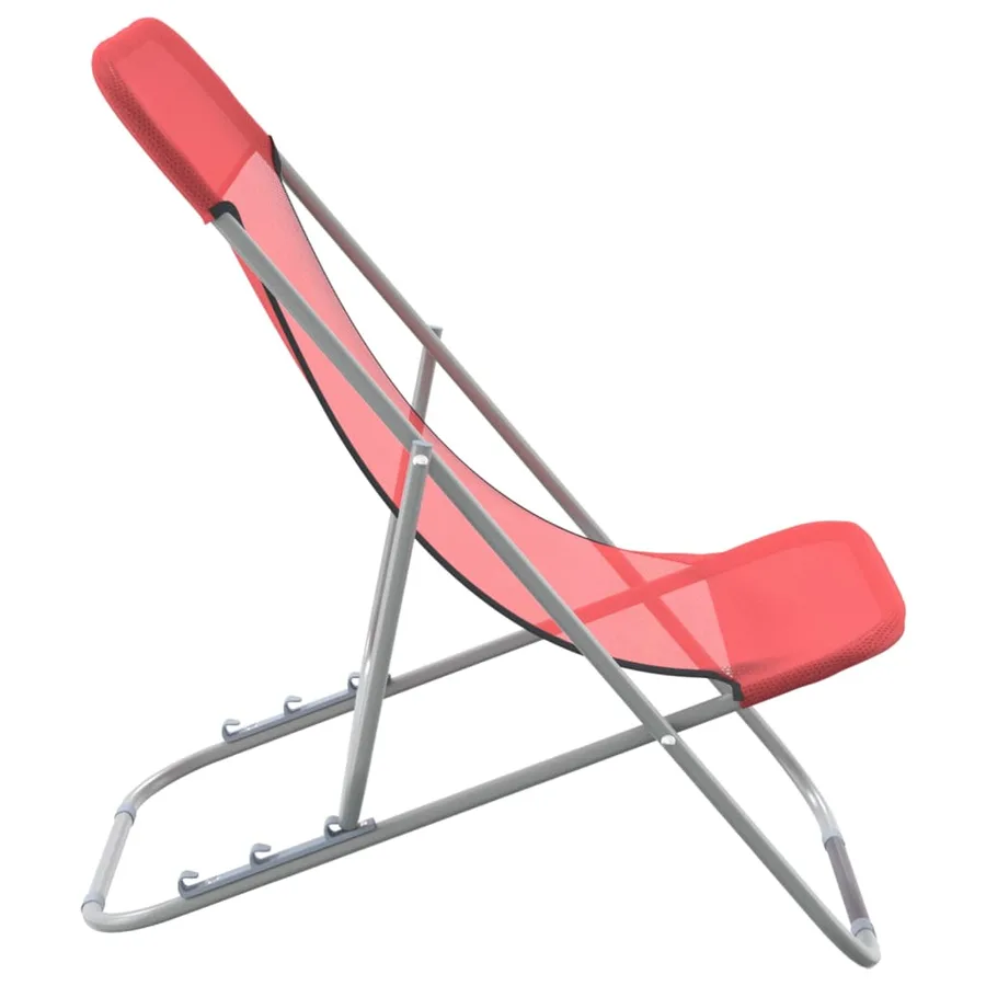 Chaises plage pliantes lot de 2 textilène acier enduit poudre - 5