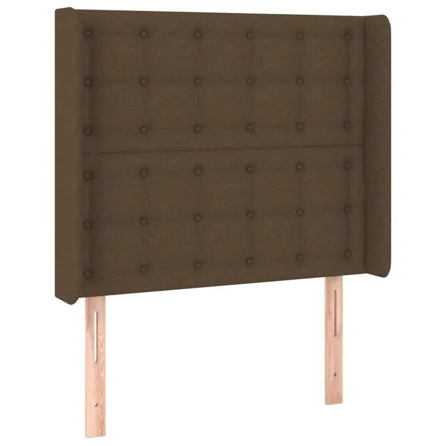 Tête de lit avec oreilles Marron foncé 83x16x118/128 cm Tissu - 2