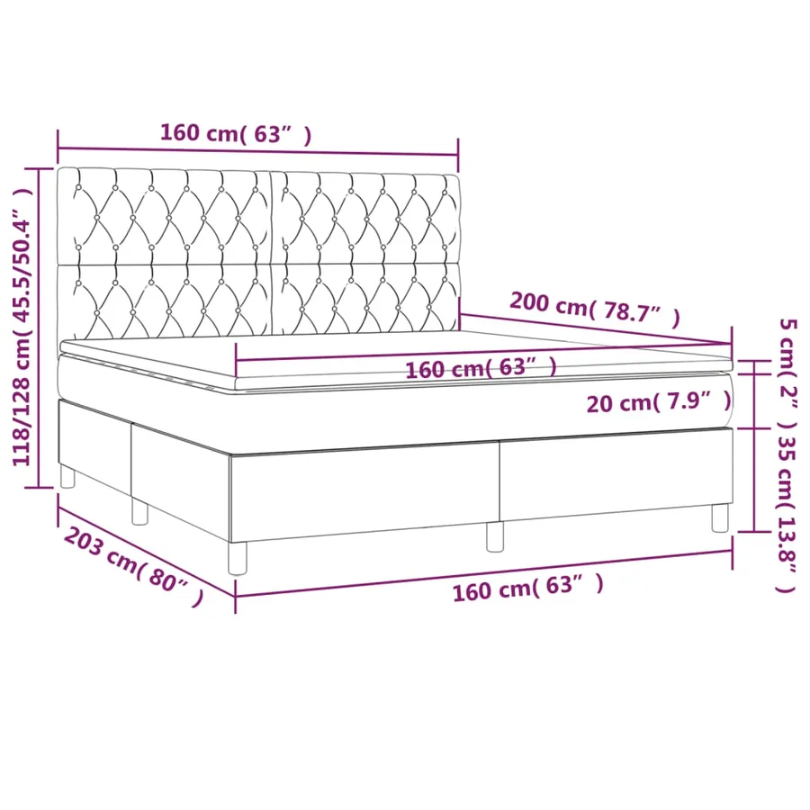 Sommier à lattes de lit avec matelas Rose 160x200 cm Velours - 6