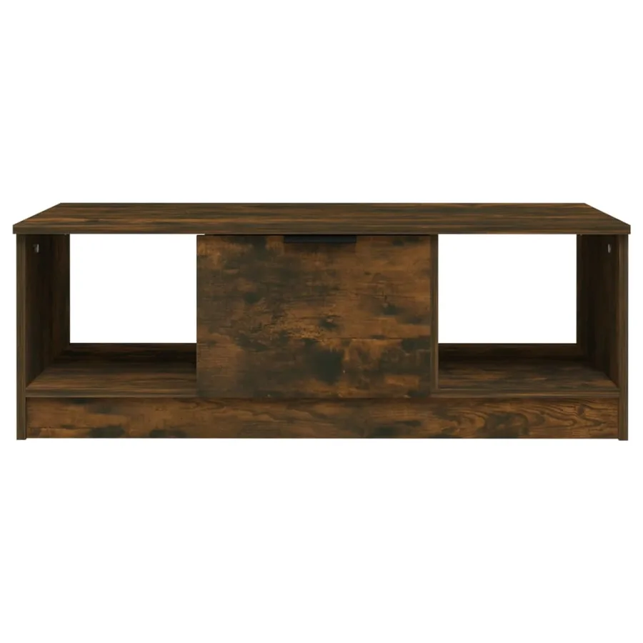 Table basse chêne fumé 102x50x36 cm bois d'ingénierie - 3