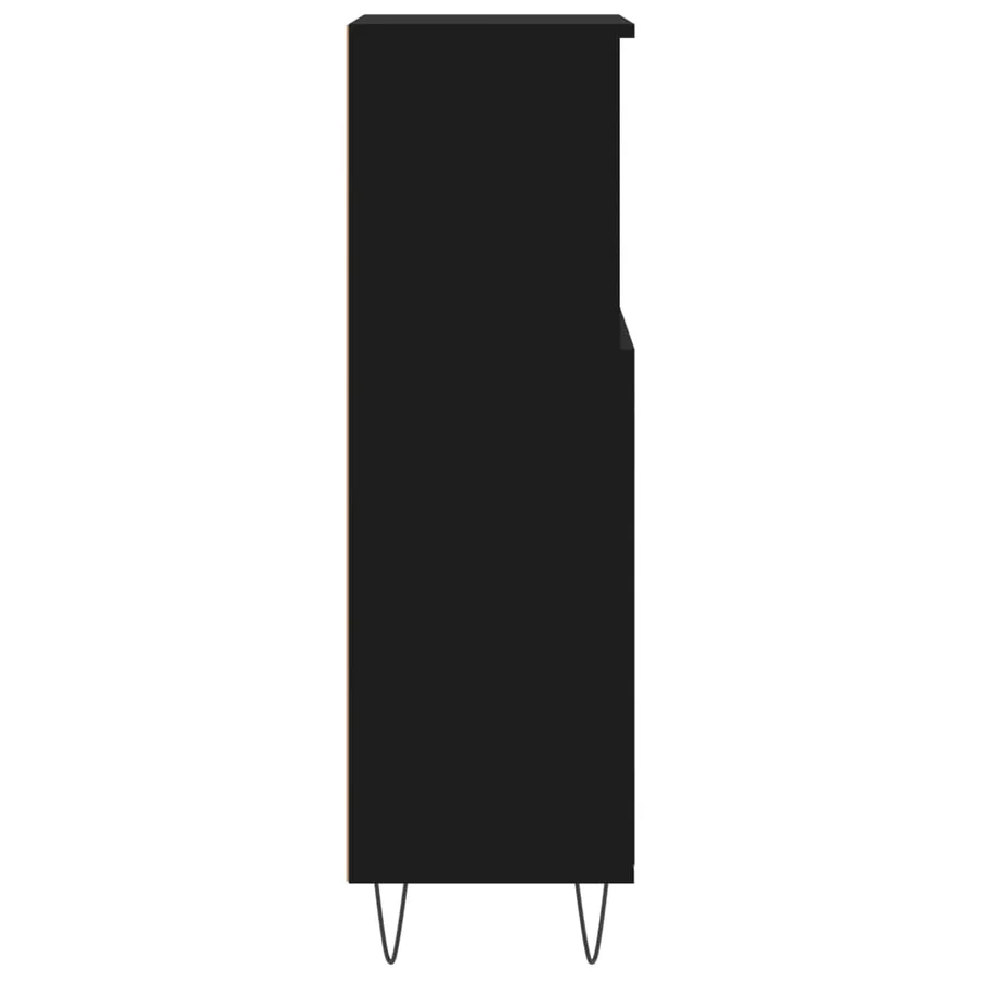 Armoire de salle de bain noir 30x30x100 cm bois d'ingénierie - 7