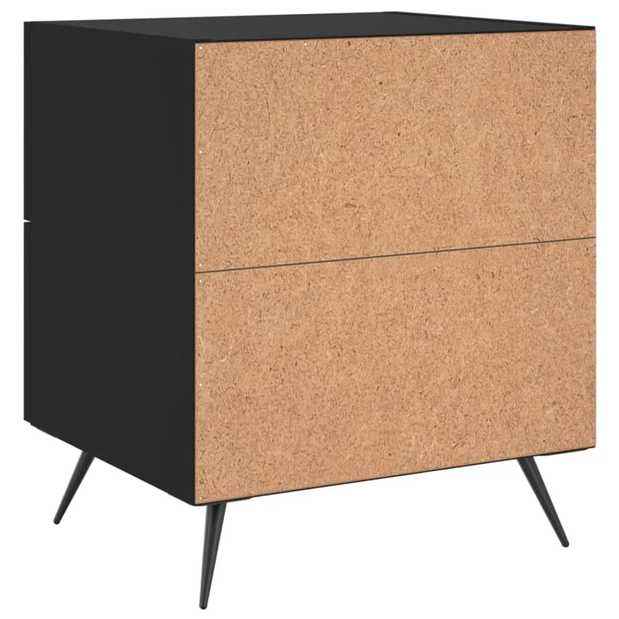 Tables de chevet 2 pcs noir 40x35x47,5 cm bois d’ingénierie - 10