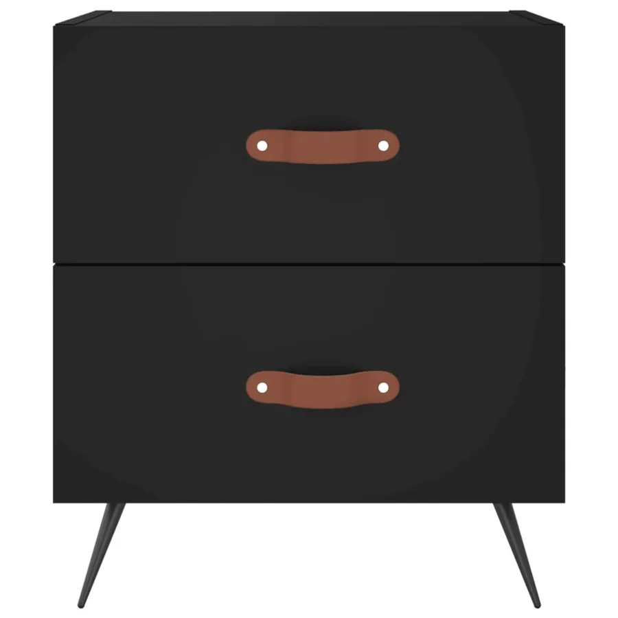 Tables de chevet 2 pcs noir 40x35x47,5 cm bois d’ingénierie - 7