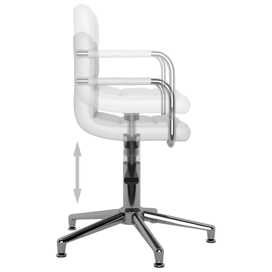 Chaises pivotantes à manger lot de 2 blanc similicuir - 7
