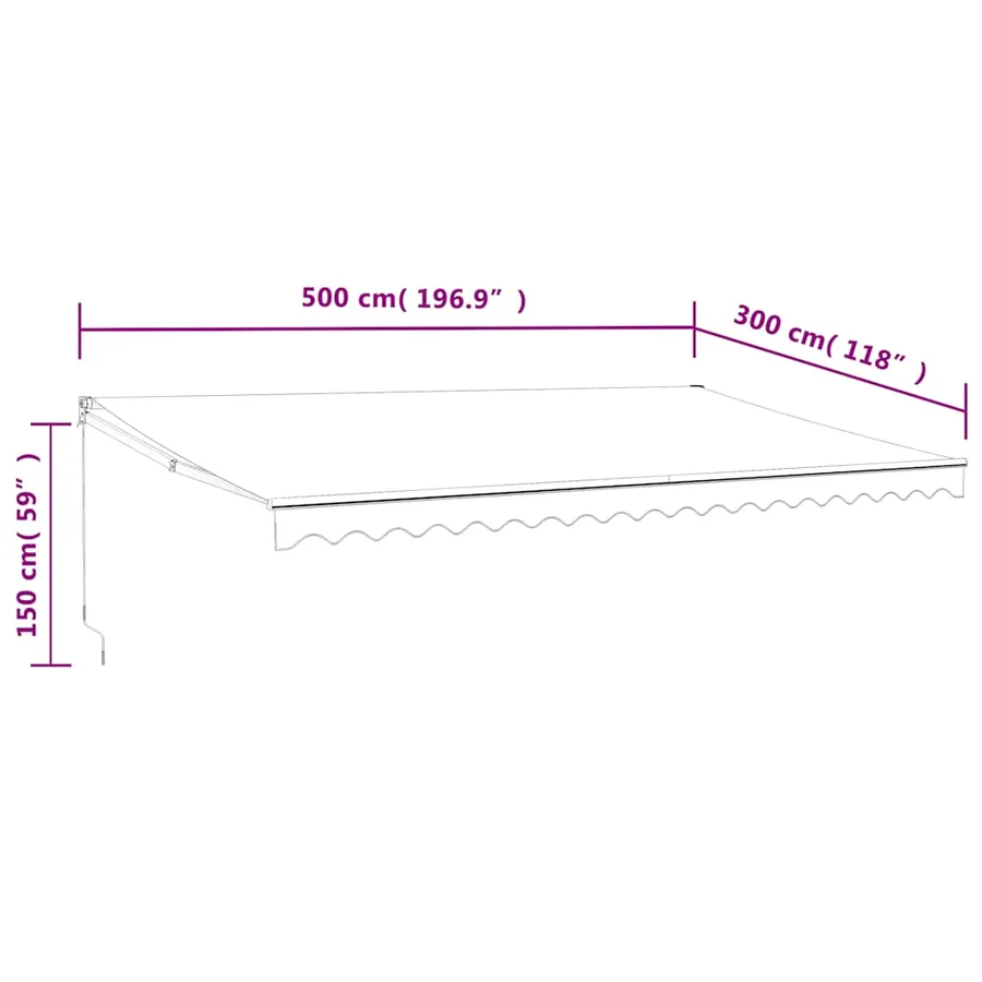 Auvent rétractable automatique anthracite 5x3 m - 10