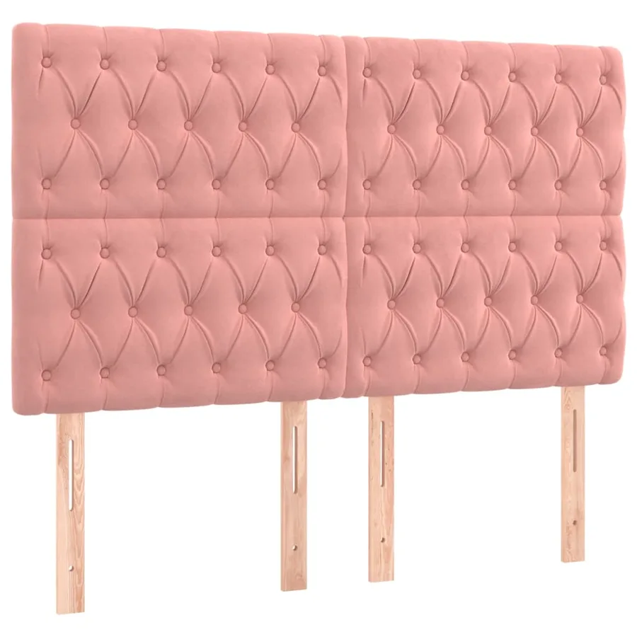 Tête de lit Rose 160x7x118/128 cm Velours - 2