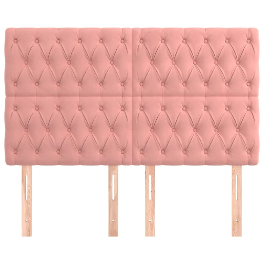 Tête de lit Rose 160x7x118/128 cm Velours - 3