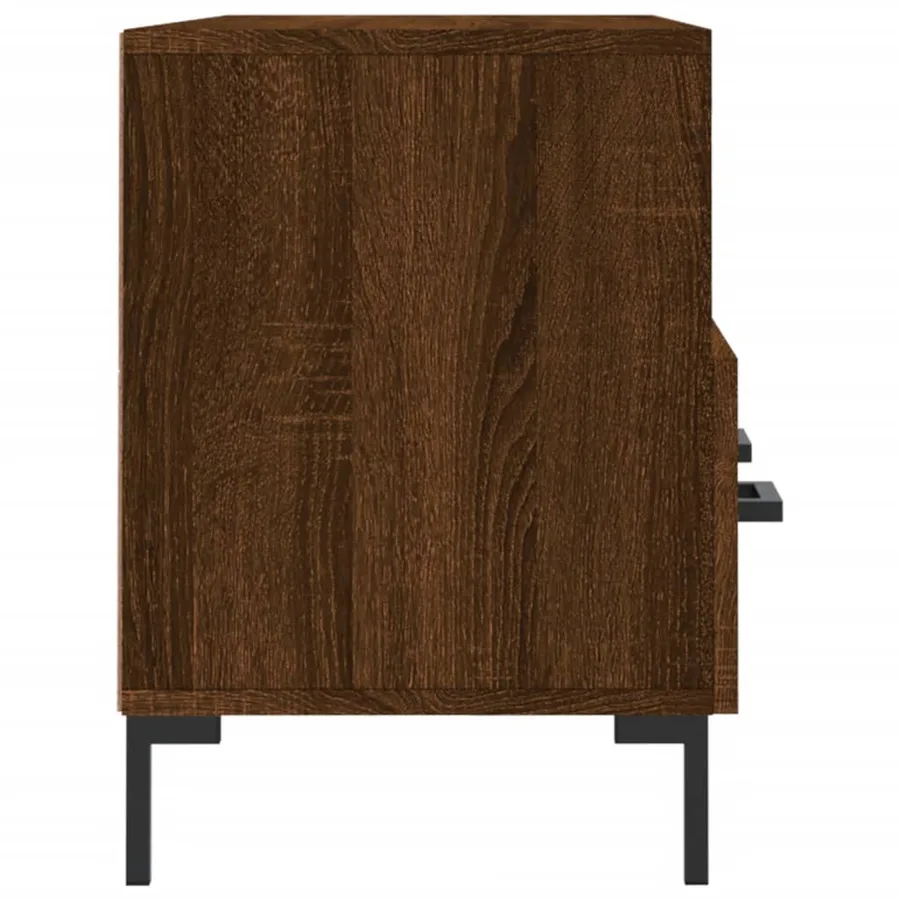 Meuble TV chêne marron 102x36x50 cm bois d'ingénierie - 7