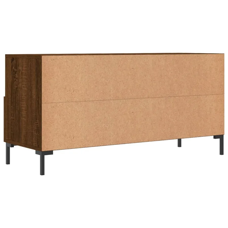 Meuble TV chêne marron 102x36x50 cm bois d'ingénierie - 8