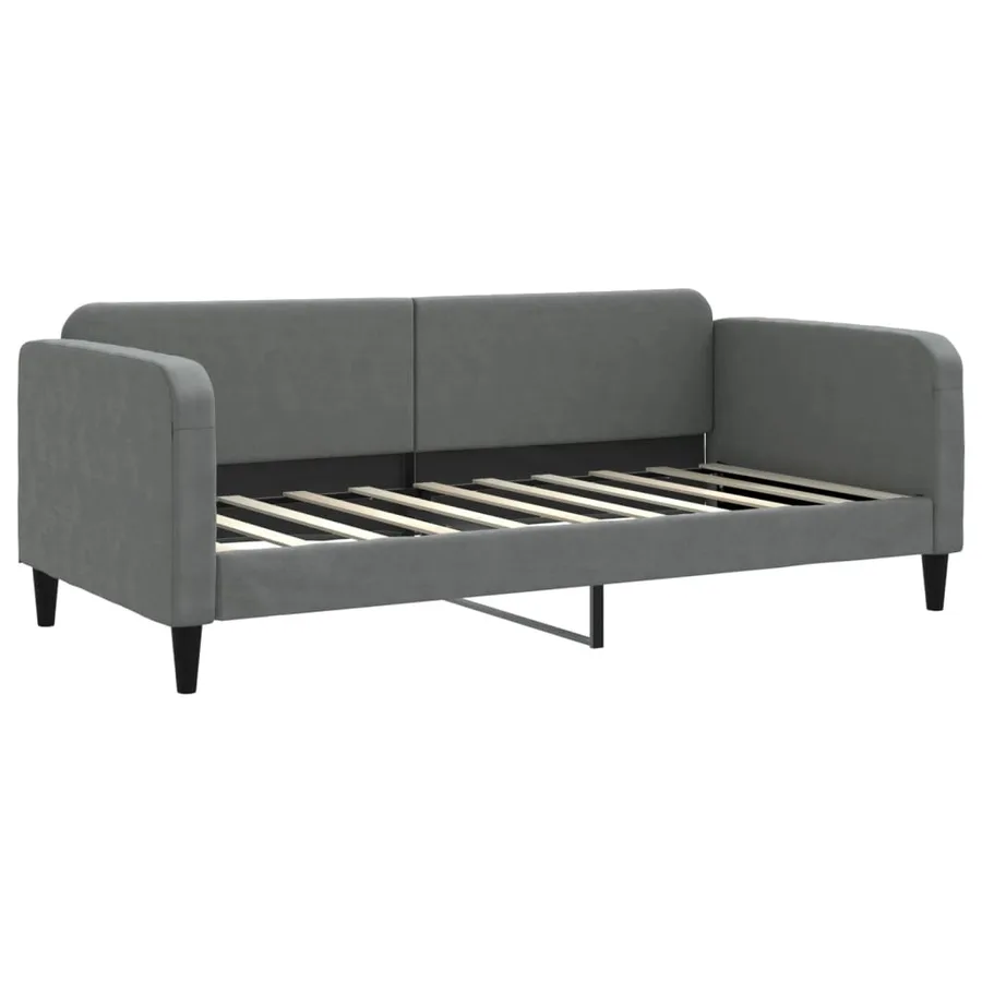 Lit de jour avec gigogne sans matelas gris foncé 90x190 cm - 6