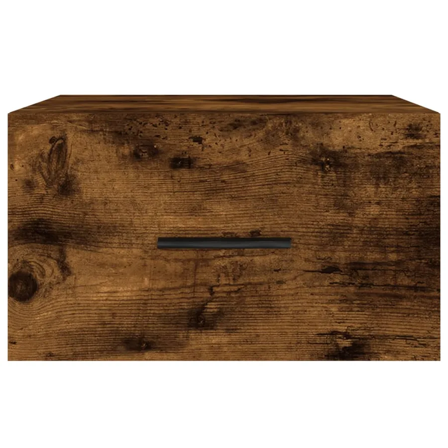 Table de chevet murale chêne fumé 35x35x20 cm - 5