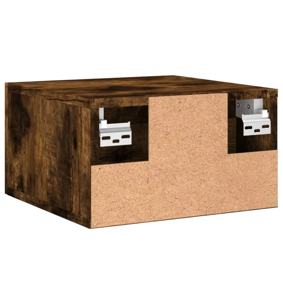 Table de chevet murale chêne fumé 35x35x20 cm - 8