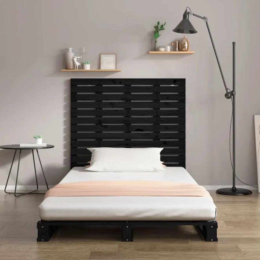 Tête de lit murale Noir 106x3x91,5 cm Bois massif de pin - 3