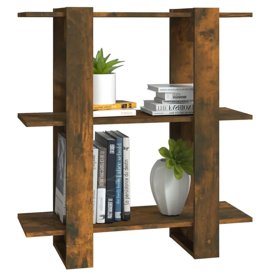 Bibliothèque/Séparateur de pièce Chêne fumé 80x30x87 cm - 4