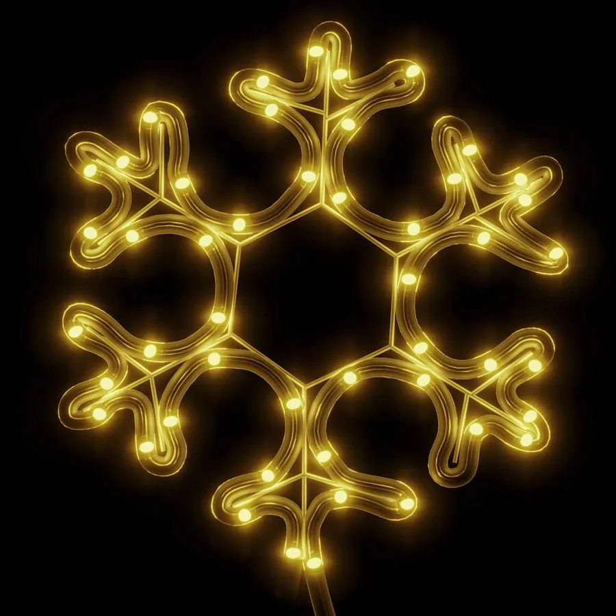 Figure de flocon de neige de Noël et 48 LED Blanc chaud 27x27cm - 3