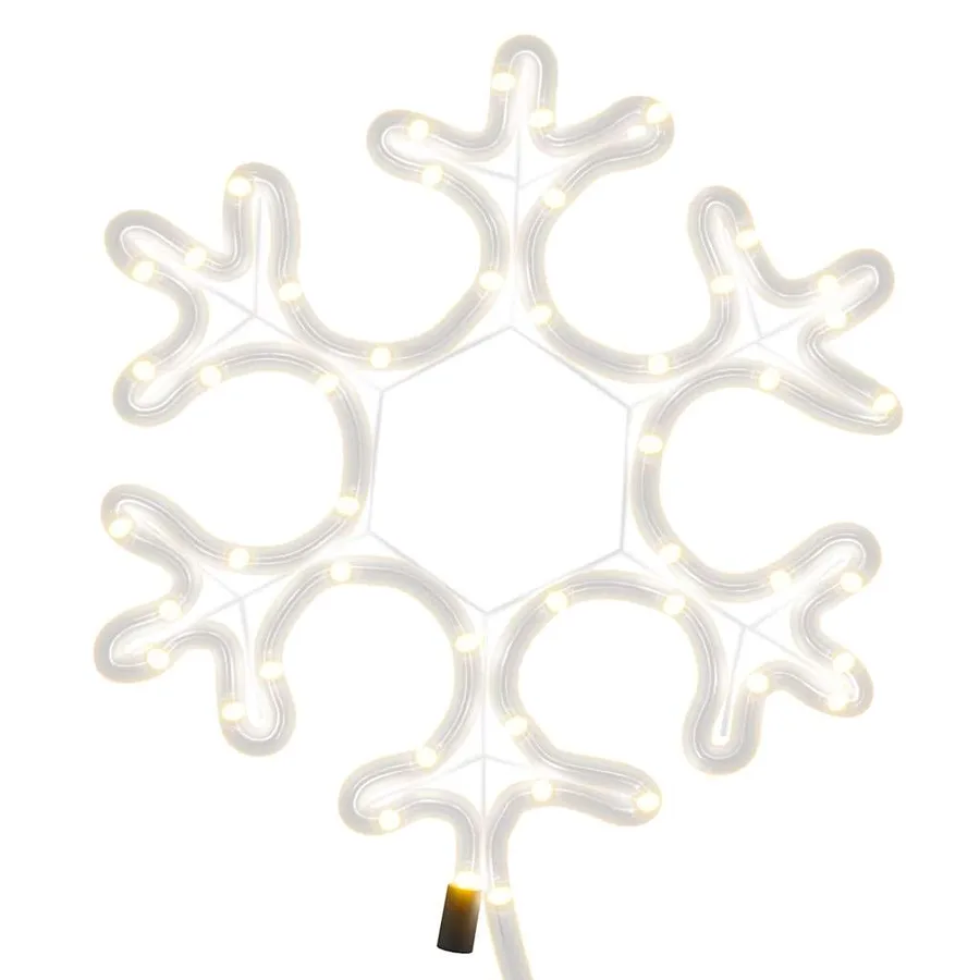 Figure de flocon de neige de Noël et 48 LED Blanc chaud 27x27cm - 5
