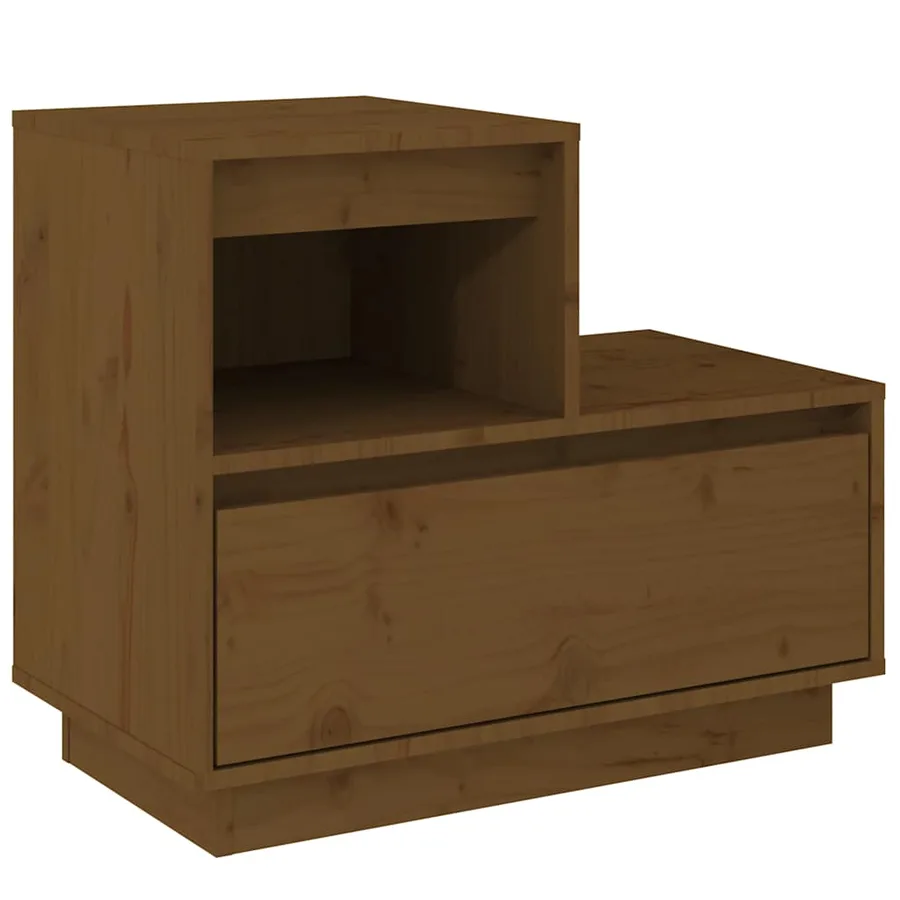 Tables de chevet 2pcs Marron miel 60x34x51cm Bois de pin massif - 5