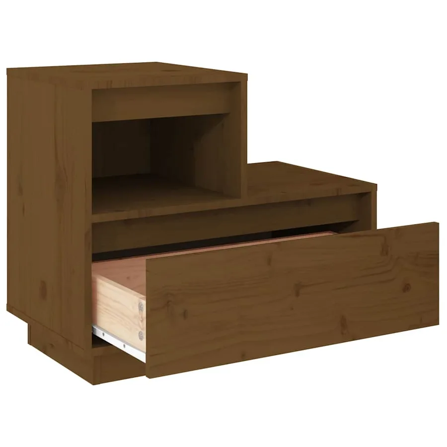 Tables de chevet 2pcs Marron miel 60x34x51cm Bois de pin massif - 7