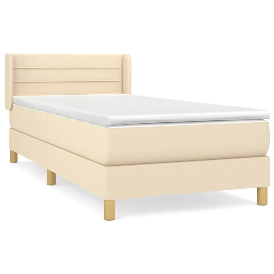 Sommier à lattes de lit avec matelas Crème 80x200 cm Tissu - 2