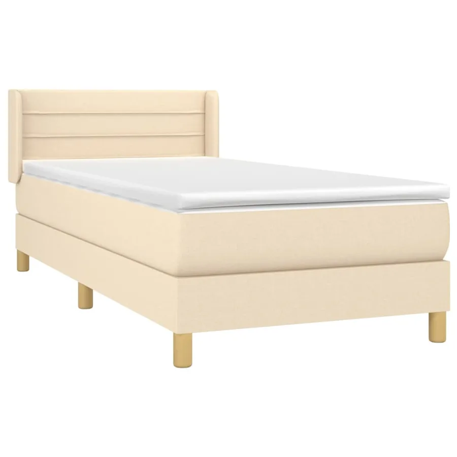 Sommier à lattes de lit avec matelas Crème 80x200 cm Tissu - 3