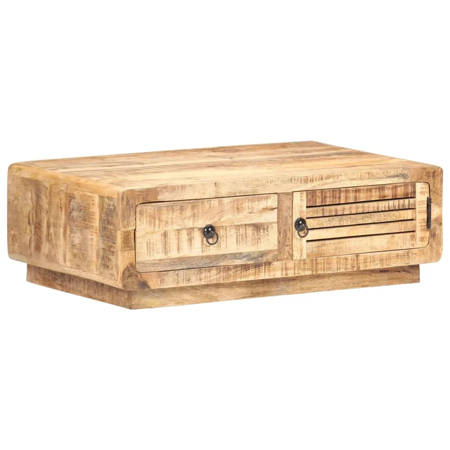 Table basse 90x60x29 cm Bois de manguier brut - 11