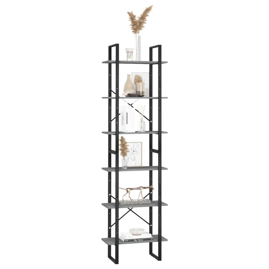 Étagère de rangement Gris 60x30x210 cm Bois de pin massif - 5