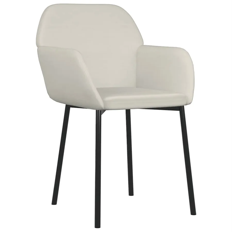 Chaises à manger lot de 2 Crème Velours - 3