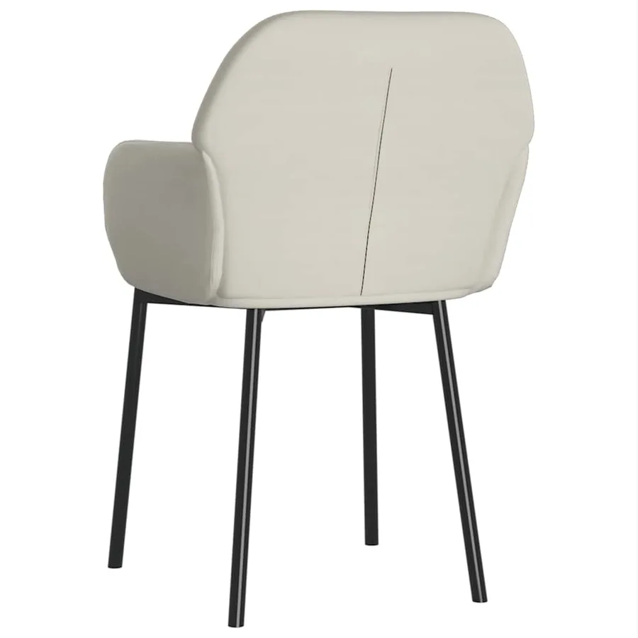 Chaises à manger lot de 2 Crème Velours - 4