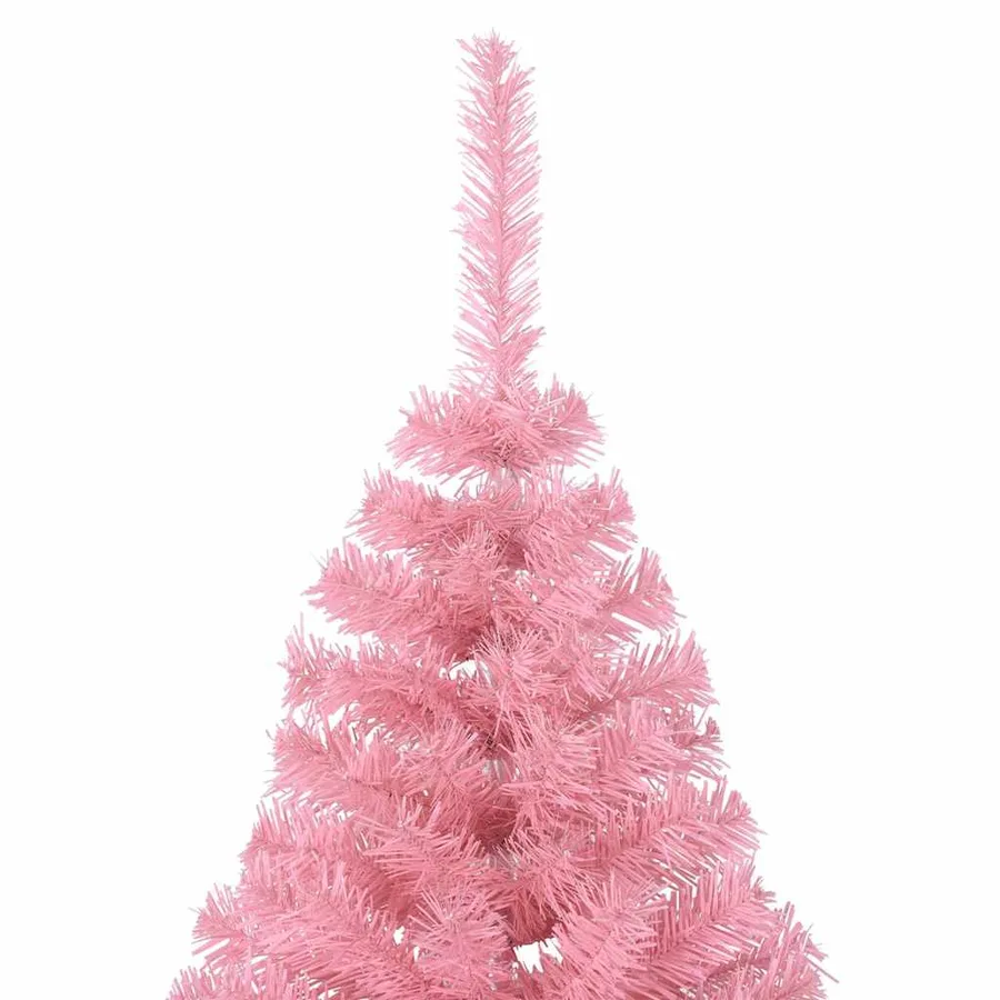 Demi sapin de Noël artificiel avec support Rose 240 cm PVC - 6
