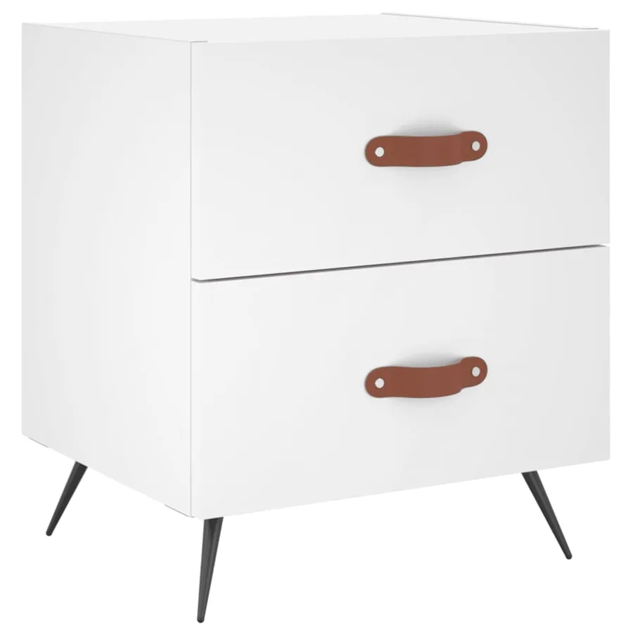 Tables de chevet 2 pcs blanc 40x35x47,5 cm bois d’ingénierie - 5