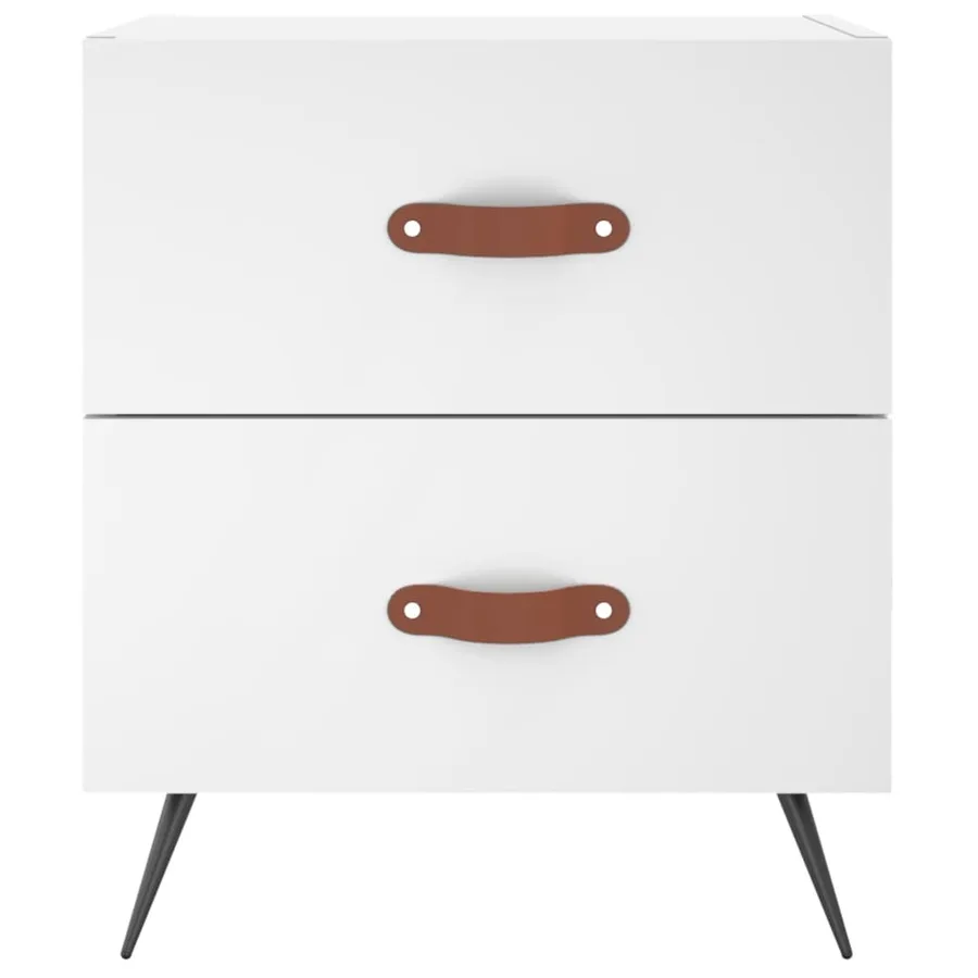 Tables de chevet 2 pcs blanc 40x35x47,5 cm bois d’ingénierie - 6