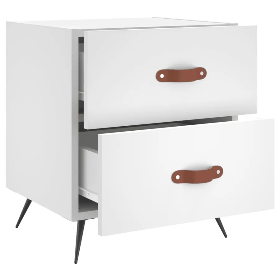 Tables de chevet 2 pcs blanc 40x35x47,5 cm bois d’ingénierie - 8