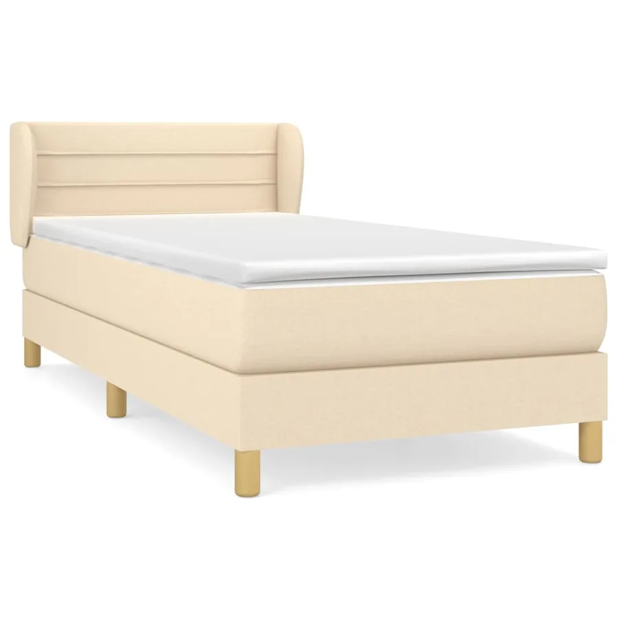Sommier à lattes de lit avec matelas Crème 80x200 cm Tissu - 2