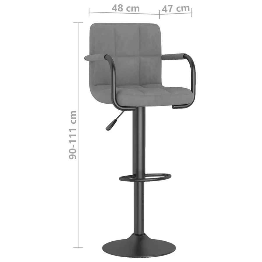 Tabouret de bar Gris clair Velours - 8