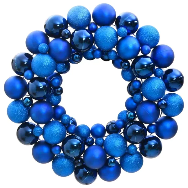 Couronne de Noël bleu 45 cm polystyrène