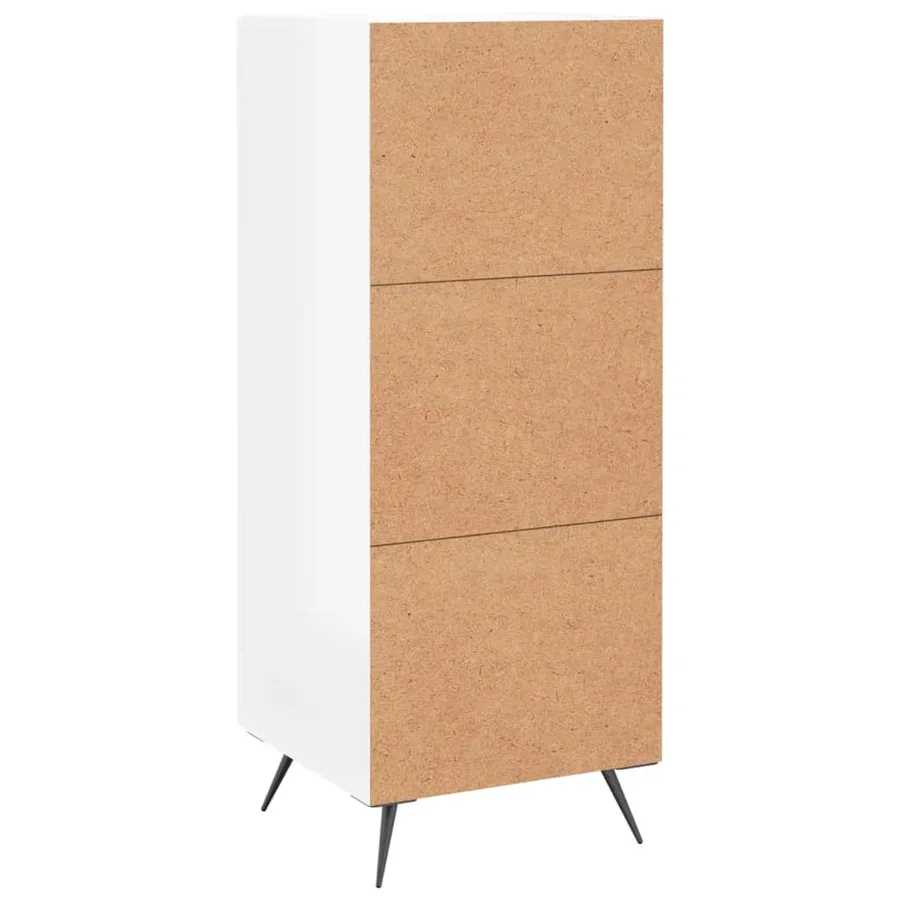 Buffet Blanc brillant 34,5x34x90 cm Bois d'ingénierie - 8
