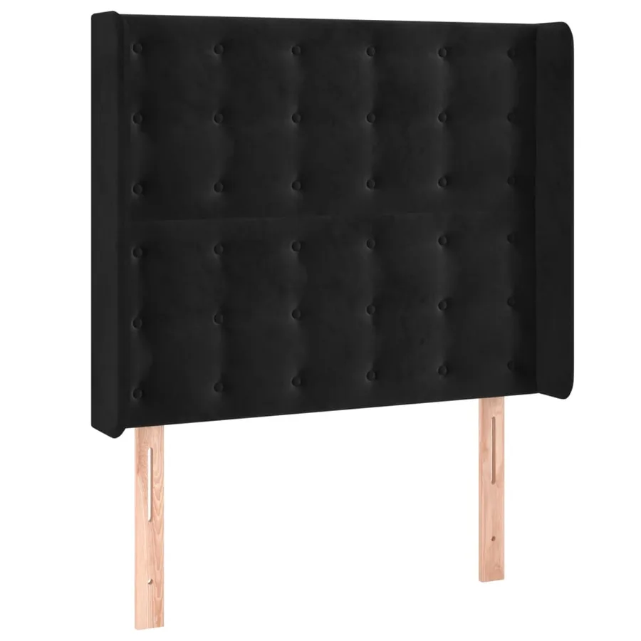 Tête de lit à LED Noir 93x16x118/128 cm Velours - 3
