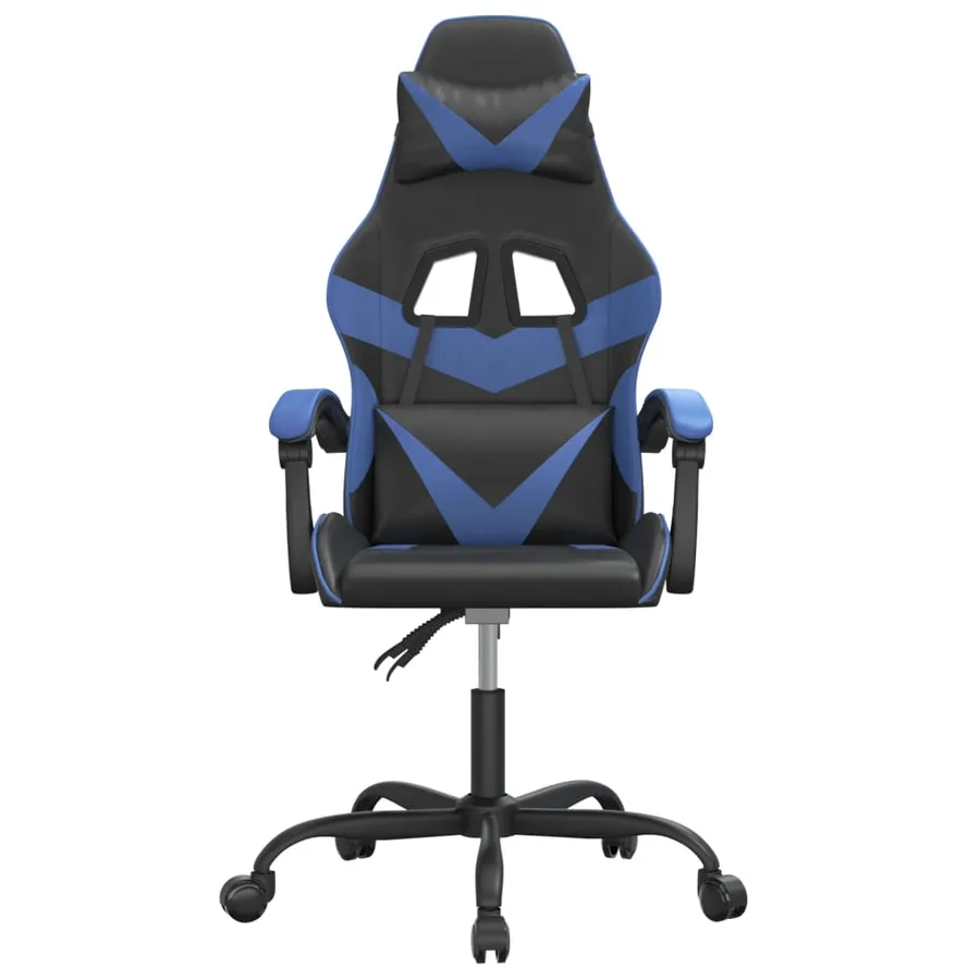 Chaise de jeu pivotante Noir et bleu Similicuir - 3