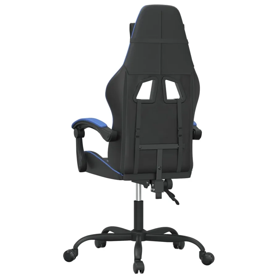 Chaise de jeu pivotante Noir et bleu Similicuir - 5